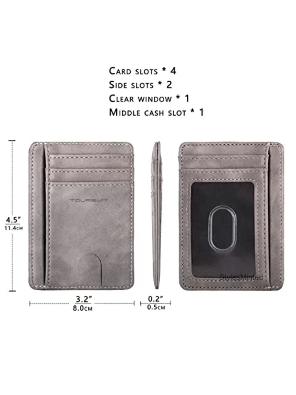 RFID Blocking Minimalist Slim Front Pocket Wallet Card Holder